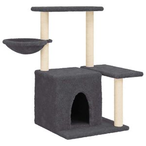 vidaXL &Aacute;rvore p/ gatos c/ postes arranhadores sisal 83 cm cinza-escuro