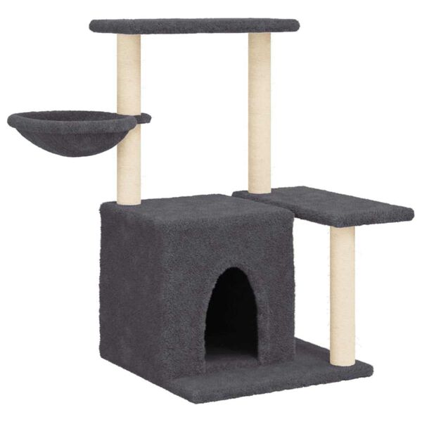 vidaXL &Aacute;rvore p/ gatos c/ postes arranhadores sisal 83 cm cinza-escuro