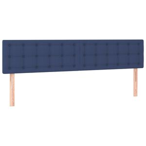 vidaXL Cabeceira de cama 2 pcs tecido 100x5x78/88 cm azul