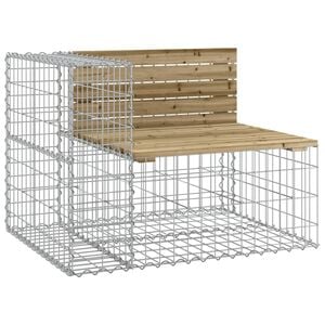 vidaXL Banco de jardim c/ design gabi&atilde;o 92x71x65,5 cm pinho impregnado
