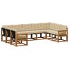 vidaXL Conjunto de Sof&aacute;s para Exterior 9 pcs Natural e Bege