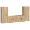 vidaXL Conjunto m&oacute;veis de TV 4 pcs madeira processada carvalho sonoma