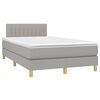 vidaXL Cama box spring c/ colch&atilde;o e LED 120x200 cm tecido cinza-claro
