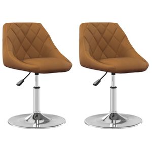 vidaXL Cadeiras de jantar girat&oacute;rias 2 pcs veludo castanho