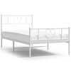 vidaXL Estrutura de cama com cabeceira e p&eacute;s 100x190 cm metal branco