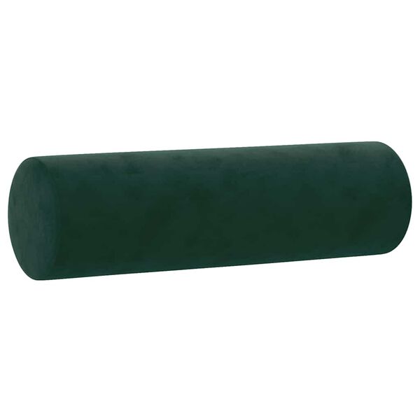 vidaXL Almofadas decorativas 2 pcs &Oslash;15x50 cm veludo verde-escuro
