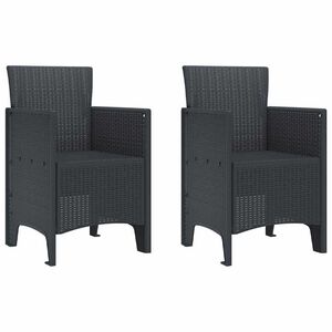 vidaXL Cadeira de Jardim 2 pcs Antracite 53 x 49 x 85 cm PP