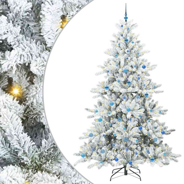 vidaXL &Aacute;rvore de Natal Articulada Artificial Branco 240 cm PVC e A&ccedil;o