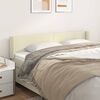 vidaXL Cabeceira de cama c/ abas couro artificial 163x16x78/88cm creme