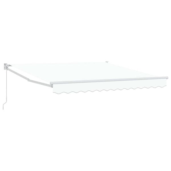 vidaXL Toldo Retr&aacute;til Manual Branco 350 x 250 cm tecido