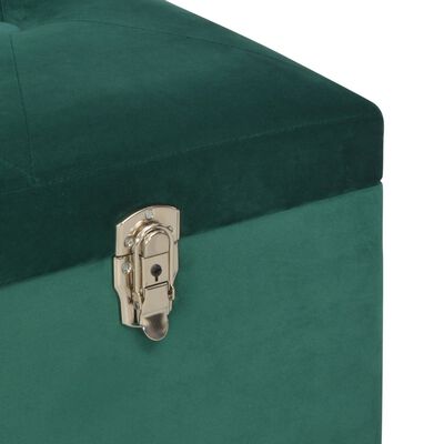 vidaXL Banco com compartimento de arrumação 105 cm veludo verde