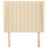 vidaXL Cabeceira de cama c/ abas tecido 103x23x118/128 cm creme