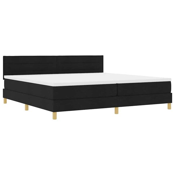 vidaXL Cama Box Spring LED com colch&atilde;o Preto 200 x 200 cm tecido
