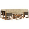 vidaXL Conjunto de Sof&aacute;s para Exterior 7 pcs Natural e Bege