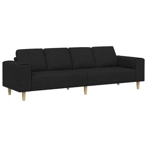 vidaXL Sof&aacute; de Sala de Estar Preto 250 x 77 x 76 cm Poli&eacute;ster