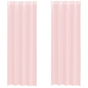 vidaXL Cortinas de voile com ilh&oacute;s 2 pcs rosa-claro 140x260 cm