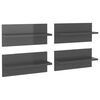 vidaXL Estantes de parede 4 pcs 40x11,5x18 cm cinzento brilhante