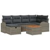 vidaXL Conjunto de Sof&aacute; de Jardim 7 unid. Cinzeto Rattan Sint&eacute;tico
