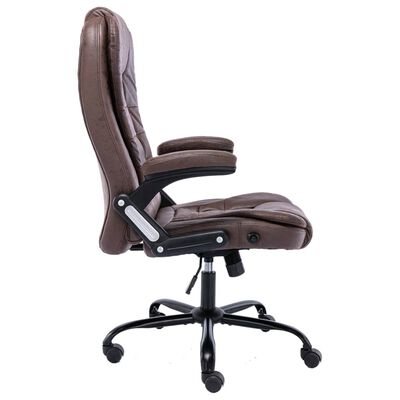 vidaXL Cadeira de escritório couro artificial castanho-escuro