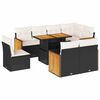 vidaXL 9 pcs conjunto sof&aacute;s p/ jardim almofad&otilde;es vime PE/ac&aacute;cia preto