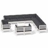 vidaXL 14 pcs conj. lounge de jardim c/ almofad&otilde;es pinho maci&ccedil;o branco