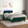 vidaXL Cama box spring c/ colch&atilde;o/LED 120x200 cm veludo verde-escuro