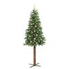 vidaXL Árvore de Natal Slim com 300 LEDs com suporte Verde 180 cm
