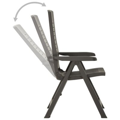 vidaXL Cadeiras de jardim reclináveis 2 pcs plástico antracite