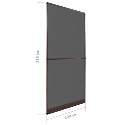 vidaXL Tela anti-insetos articulada para portas 100 x 215 cm castanho
