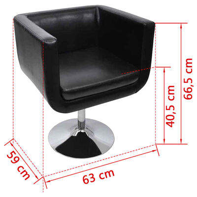 vidaXL Cadeiras de bar 2 pcs couro artificial preto