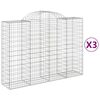 vidaXL Cestos gabi&atilde;o arqueados 3pcs 200x50x140/160cm ferro galvanizado