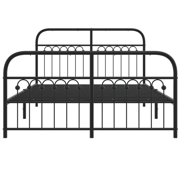 vidaXL Estrutura de cama com cabeceira e p&eacute;s 140x200 cm metal preto