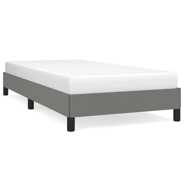vidaXL Estrutura de cama sem colch&atilde;o 80x200 cm tecido cinzento-escuro