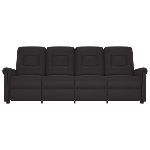 vidaXL Poltrona massagens 4 assentos reclin&aacute;vel couro artificial preto