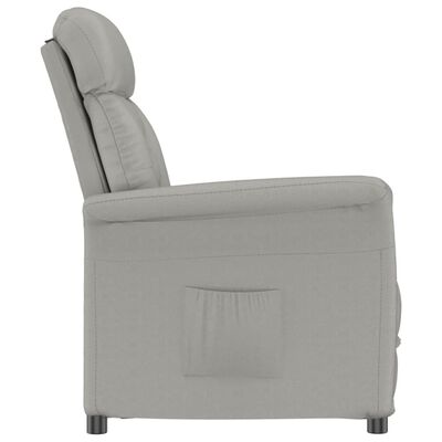 vidaXL Cadeira reclinável camurça artificial cinzento-claro