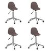 vidaXL Cadeiras de jantar girat&oacute;rias 4 pcs tecido cinzento-acastanhado
