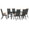 vidaXL 7 pcs conjunto de jantar para jardim alum&iacute;nio preto