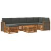 vidaXL Conjunto de Sof&aacute;s para Exterior 7 pcs Natural e Antracite