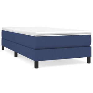 vidaXL Estrutura de cama com molas 90x200 cm tecido azul