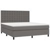 vidaXL Cama box spring c/ colch&atilde;o/LED 180x200cm couro artificial cinza