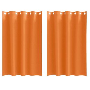vidaXL Cortinas Blackout com Argolas 2 pcs Laranja Brilhante