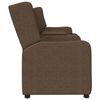 vidaXL Sof&aacute; reclin&aacute;vel 4 lugares c/ suporte copos tecido castanho