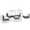 vidaXL 6 pcs conjunto lounge jardim c/ almofad&otilde;es vime PE castanho