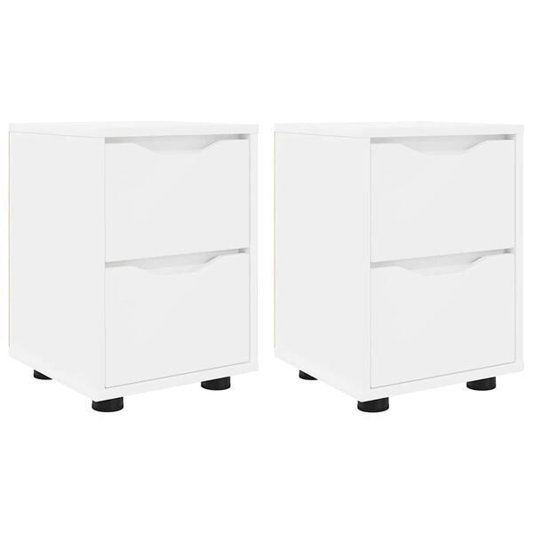 vidaXL Mesas de cabeceira com gaveta 2 pcs Branco 30,5 x 30 x 43 cm