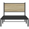vidaXL Estrutura de cama sem colch&atilde;o 100x190 cm metal carvalho sonoma