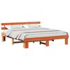 vidaXL Estrutura da Cama com cabeceira Marrom Cera 200 x 200 cm