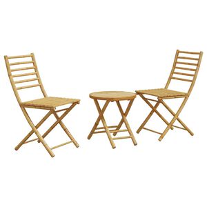 vidaXL 3 pcs conjunto de bistr&ocirc; em bambu