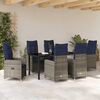 vidaXL Conjunto de Mesa e Cadeiras 7 pcs Cinzeto Rattan de PE