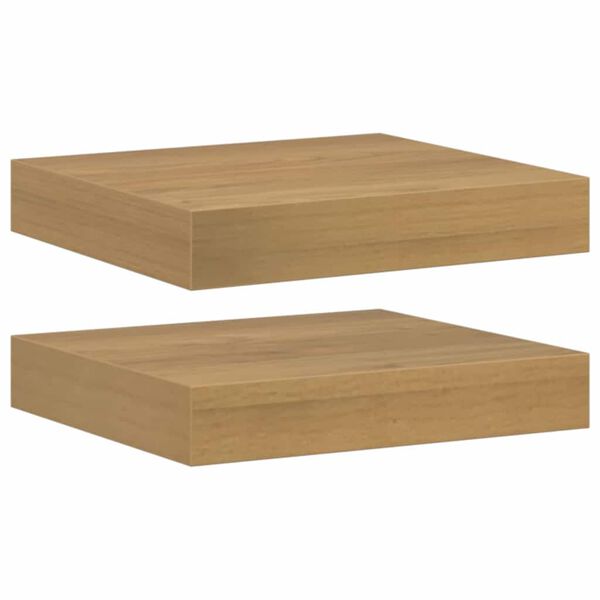 vidaXL Prateleira de Parede 2 pcs Castanho 23 x 23,5 x 4 cm