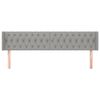 vidaXL Cabeceira de cama c/ abas tecido 183x16x78/88 cm cinzento-claro